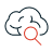 Brain and magnifying glass icon
