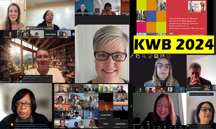 A view of a computer screen, showing the virtual gathering for KWB 2024