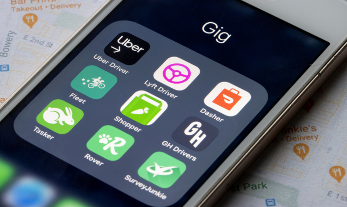 Photo os a phone with the words "gig" in search screen
