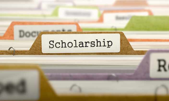 Photo of file with name tag "scholarship"
